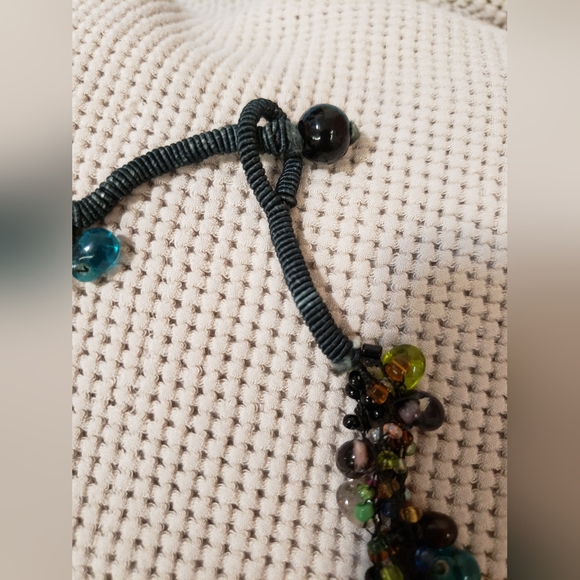 (Bundle) Gem Beaded Chocker, African Trade Necklace & Gem Glass Charm Bracelet - Picture 4 of 10